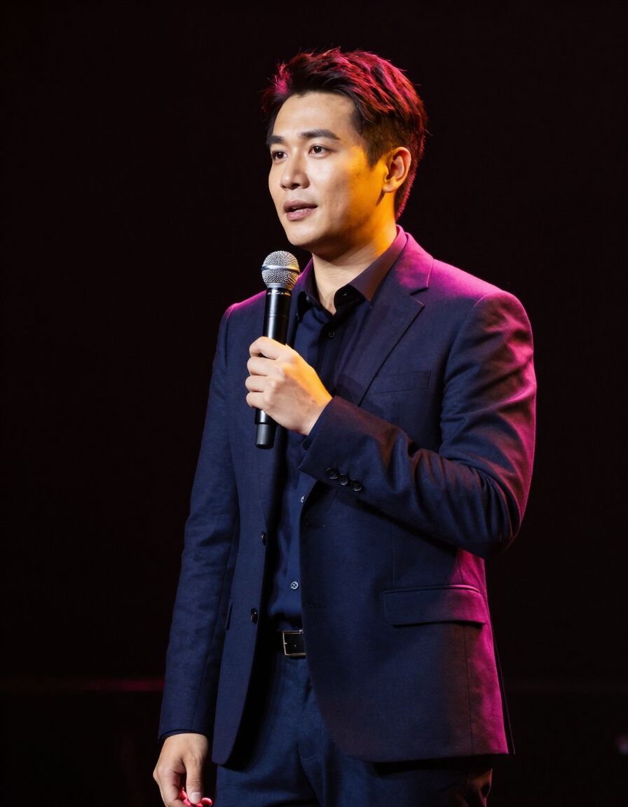 ZEO speaking on stage