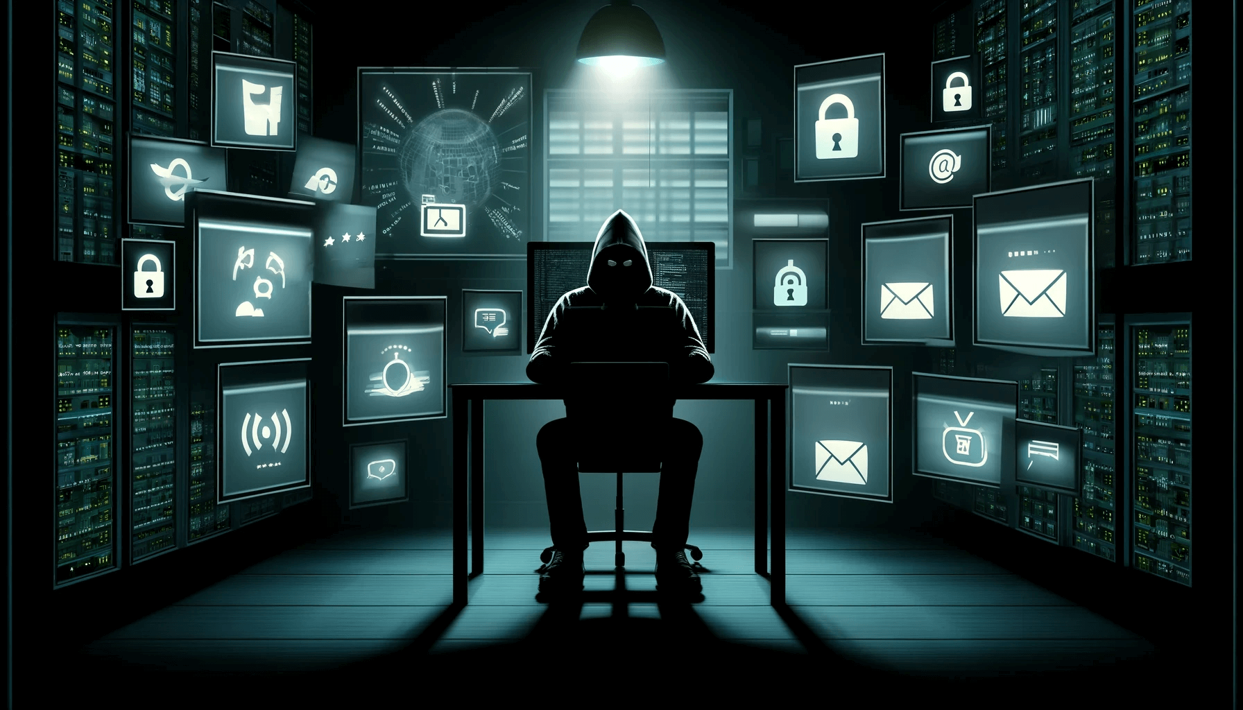 hacker cometendo fraudes digitais