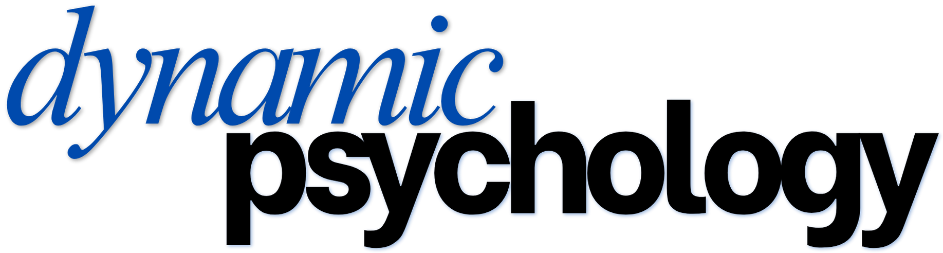 Dynamic Psychology logo in blue and black text on a white background
