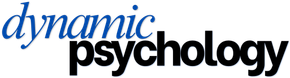Dynamic Psychology logo in blue and black text on a white background