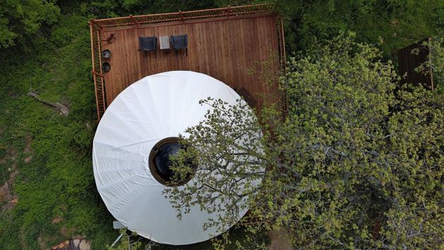 top down view of yurt