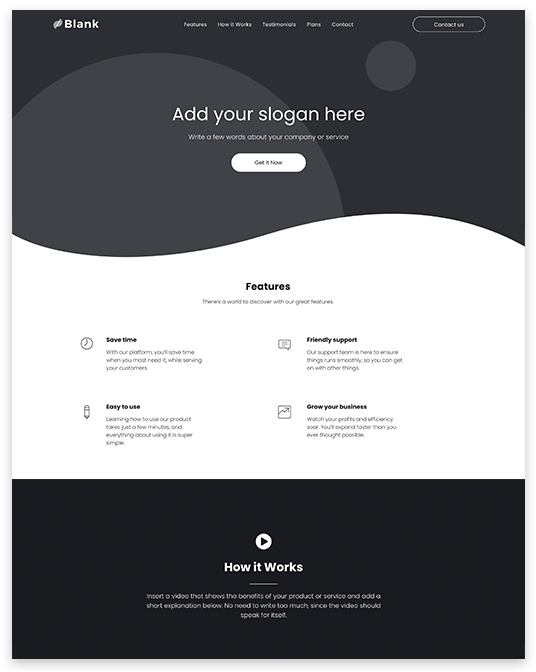 Elevate Web Solutions blank one page template.