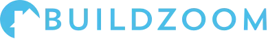 BUILDZOOM logo, light blue text with a stylized house icon within a circle.