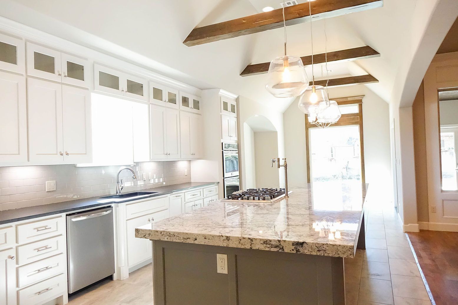 With Kitchen with Quartz Countertop