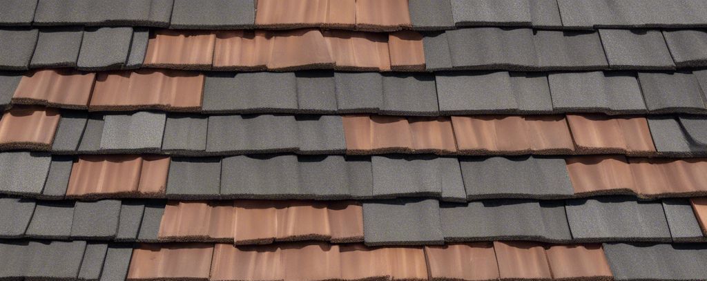 A close up of a roof with wooden tiles and shingles