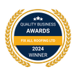 A quality business awards winner badge for fix all roofing ltd.