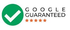 A google guaranteed logo with a check mark in a green circle.