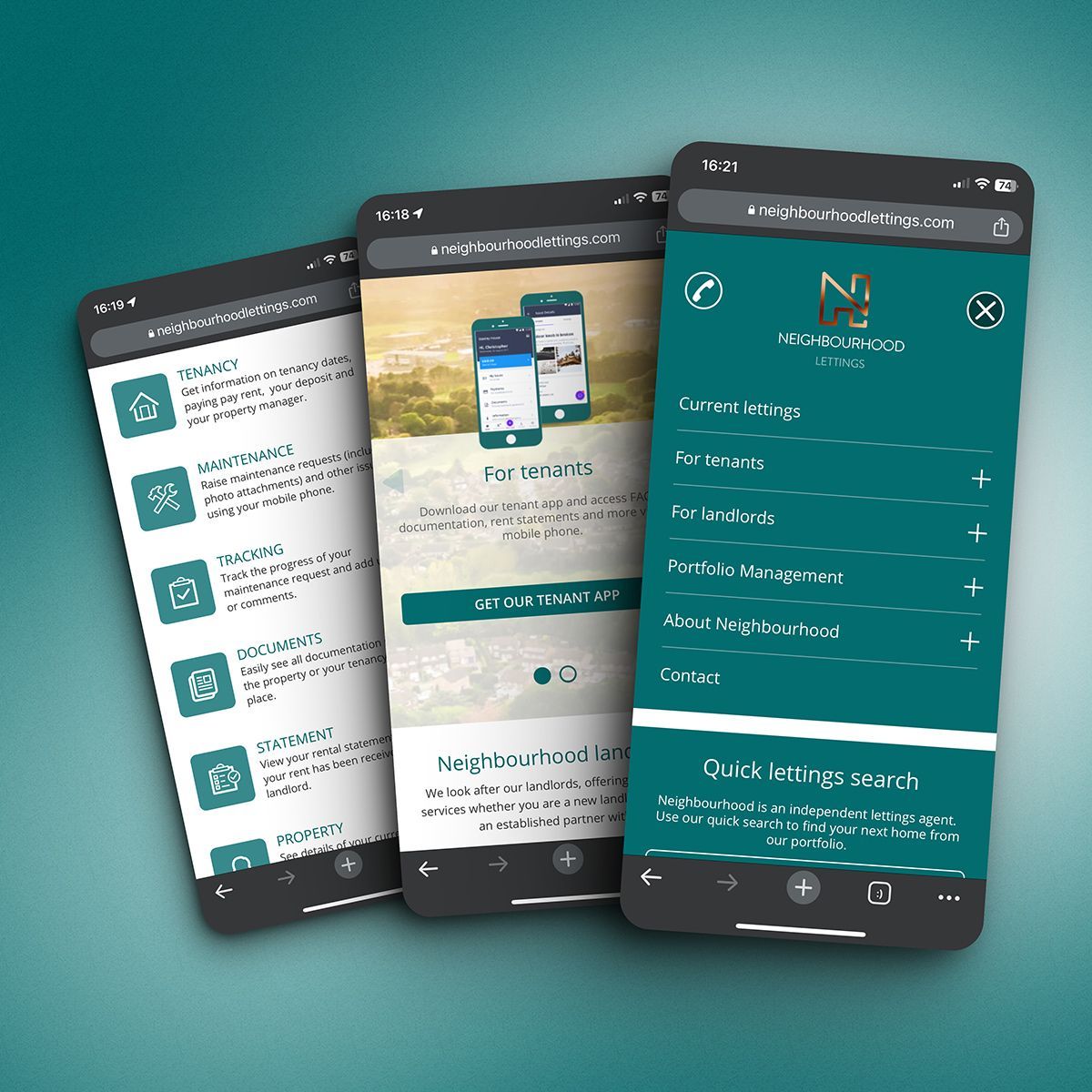Property lettings data driven website design & development