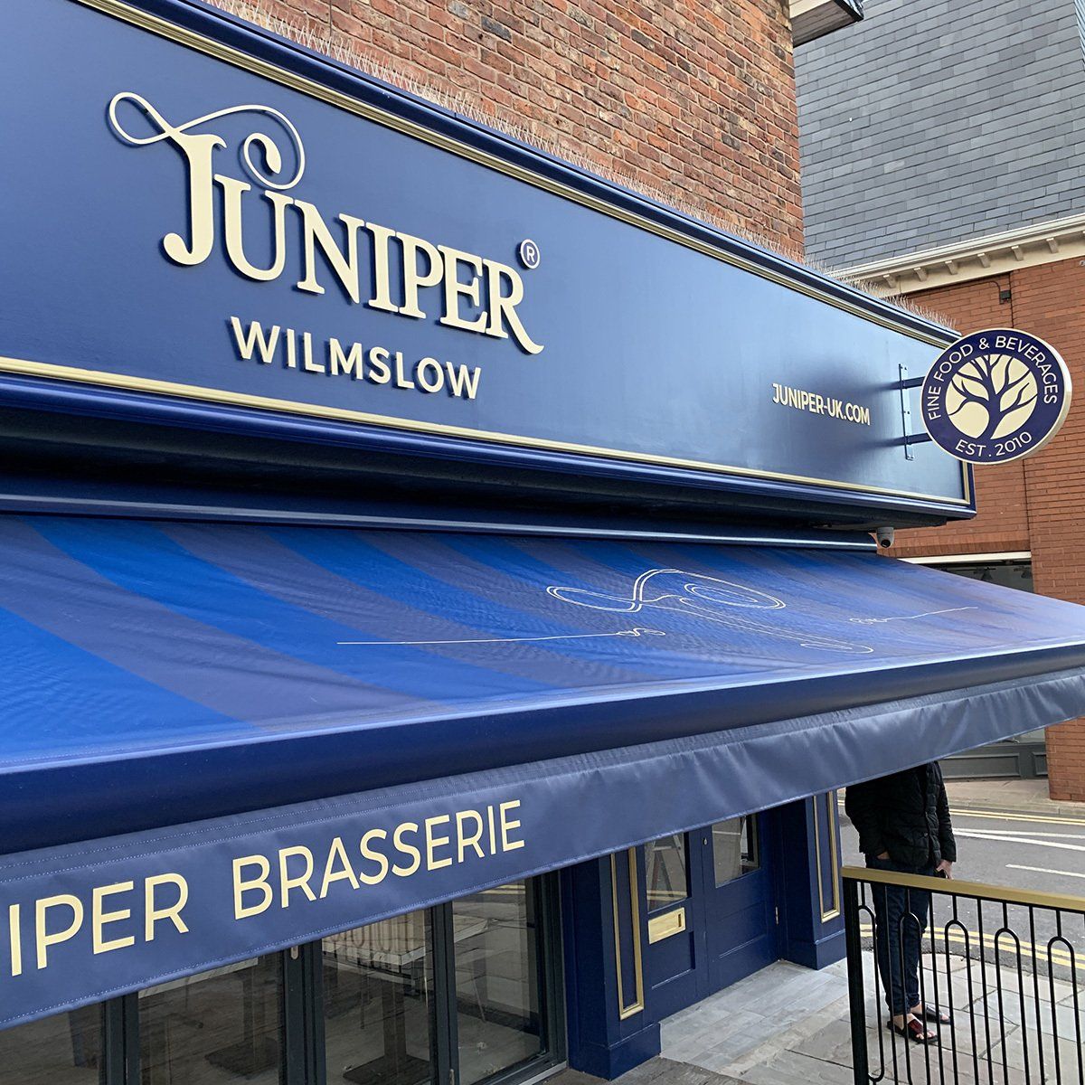 Artisan brasserie F&B brand signage