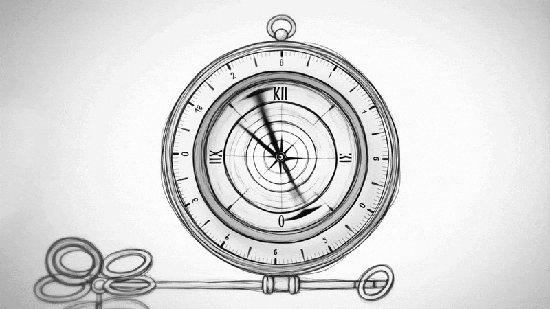 An old fashioned compass with hands whirling in different directions.