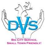 A logo for dvs big city service small town friendly