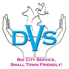 A logo for dvs big city service small town friendly