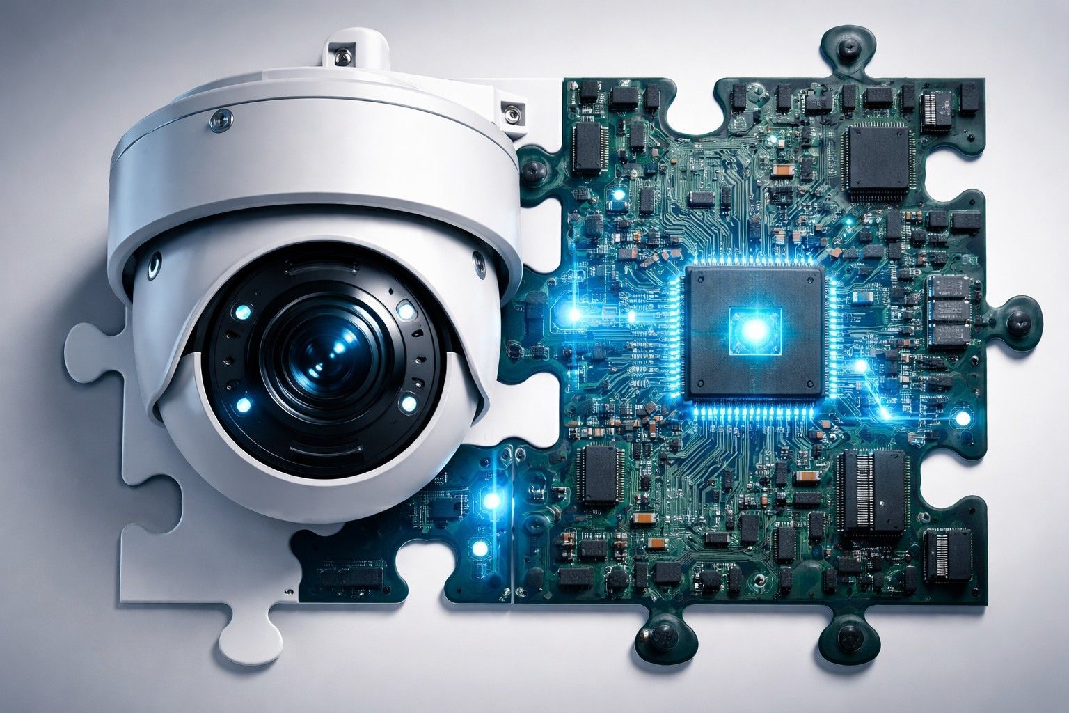 Security camera and Printed circuit board (PCB) as jigsaw