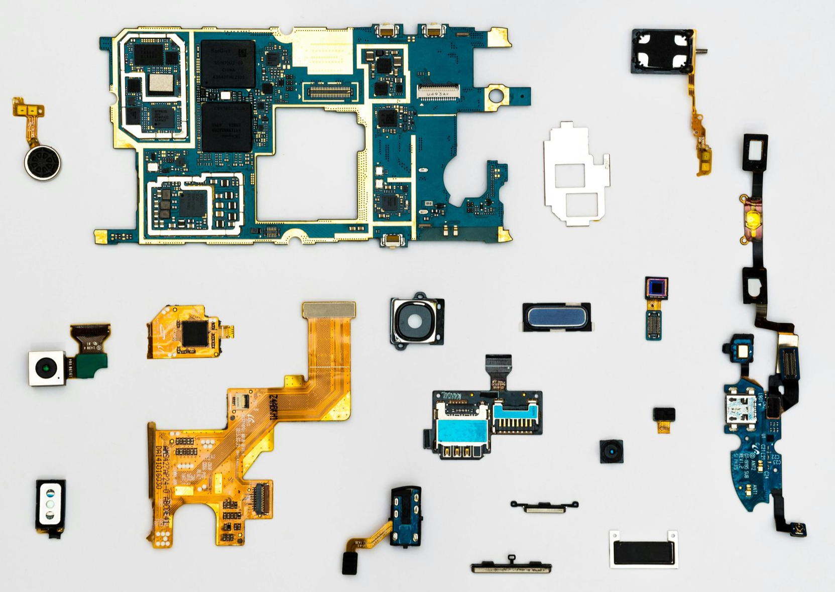 A product broken down into its main component parts