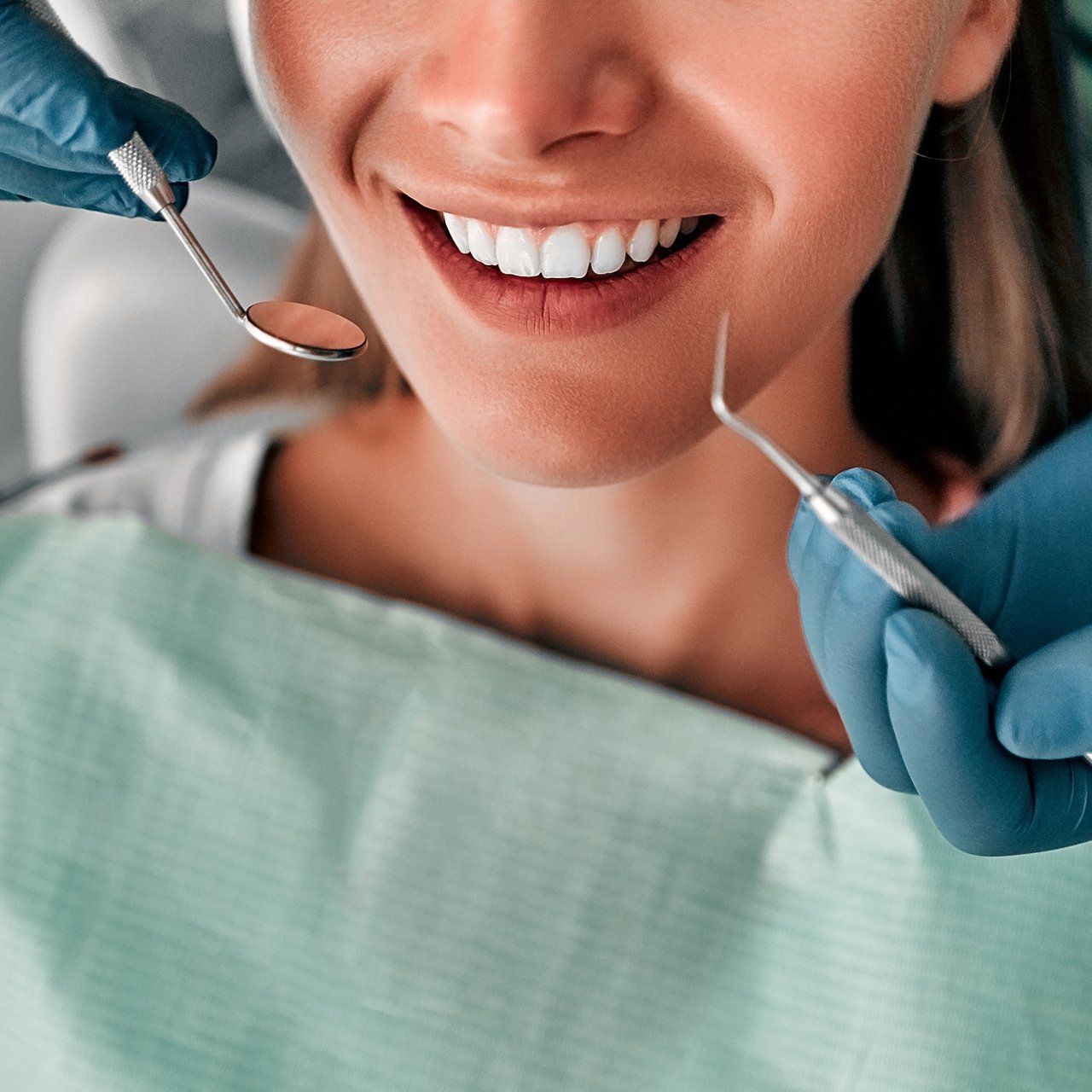 Smiling Woman Showing Her Newly Whitened Teeth — Frankfort, IL — Brookside Dental Care Smiling Woman Showing Her Newly Whitened Teeth — Frankfort, IL — Brookside Dental Care