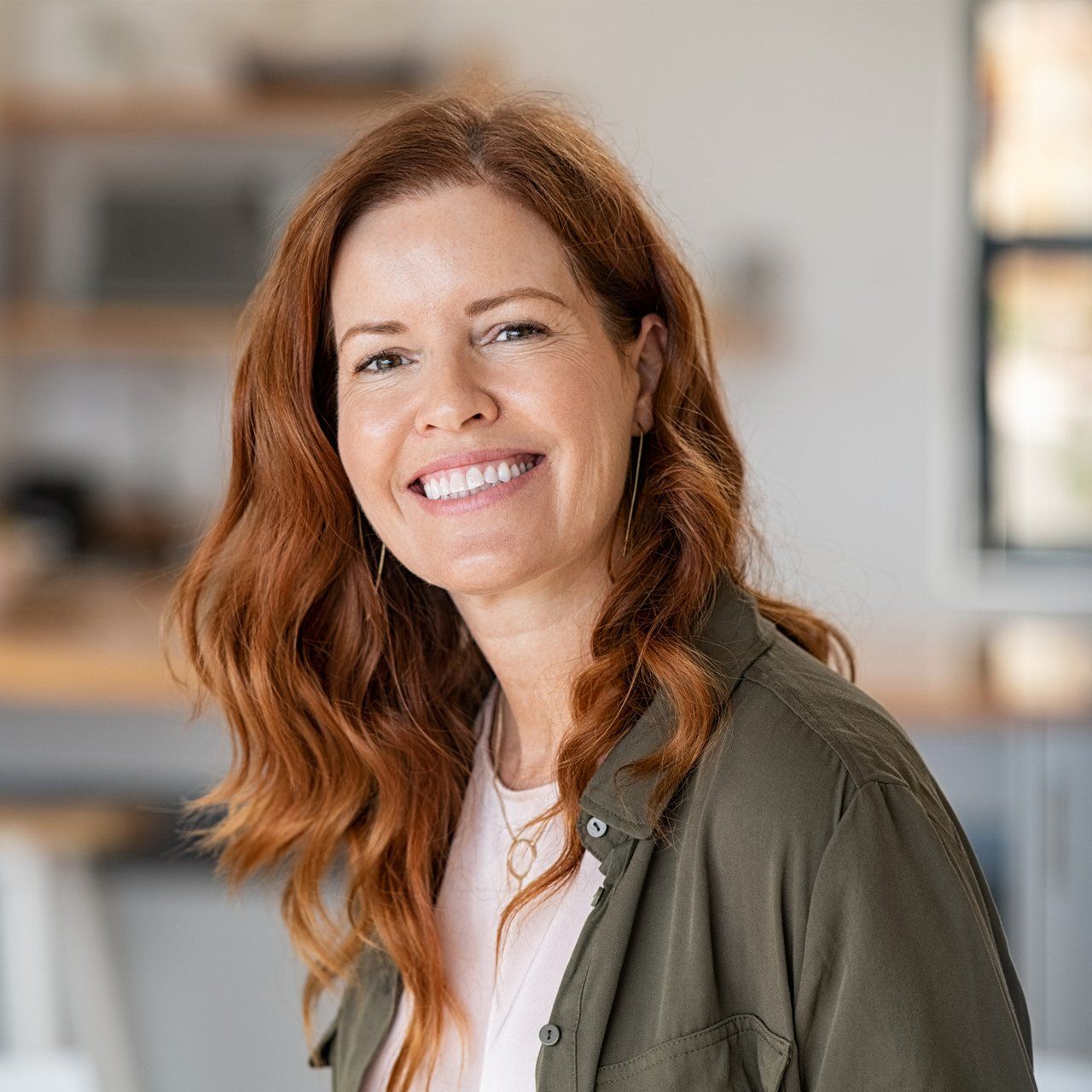 Middle Aged Woman With White Teeth — Frankfort, IL — Brookside Dental Care Middle Aged Woman With White Teeth — Frankfort, IL — Brookside Dental Care