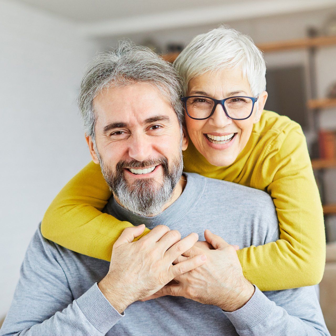 Senior Couple With Healthy White Teeth — Frankfort, IL — Brookside Dental Care Senior Couple With Healthy White Teeth — Frankfort, IL — Brookside Dental Care