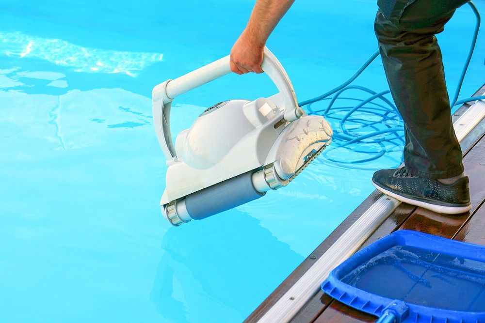 White Colour Robot Vacuum For Cleaning Swimming Pool — Water Equipment Service in Salamander Bay, NSW