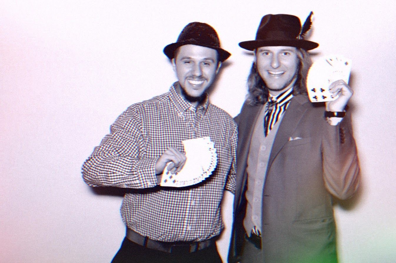 Magic Castle Magician Jordan Groll at a holiday party
