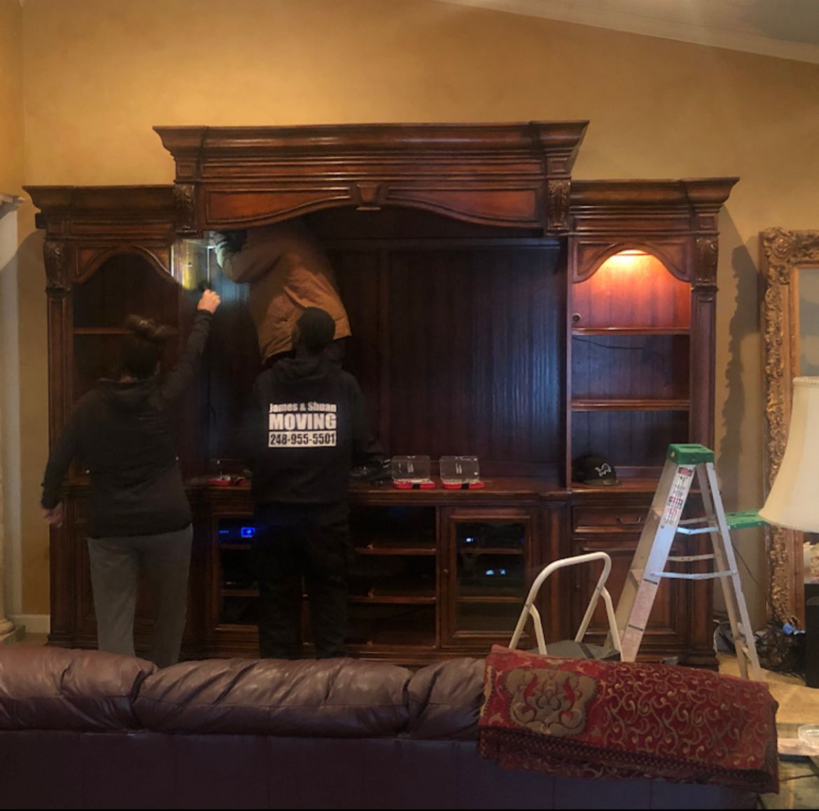 Moving big cabinet