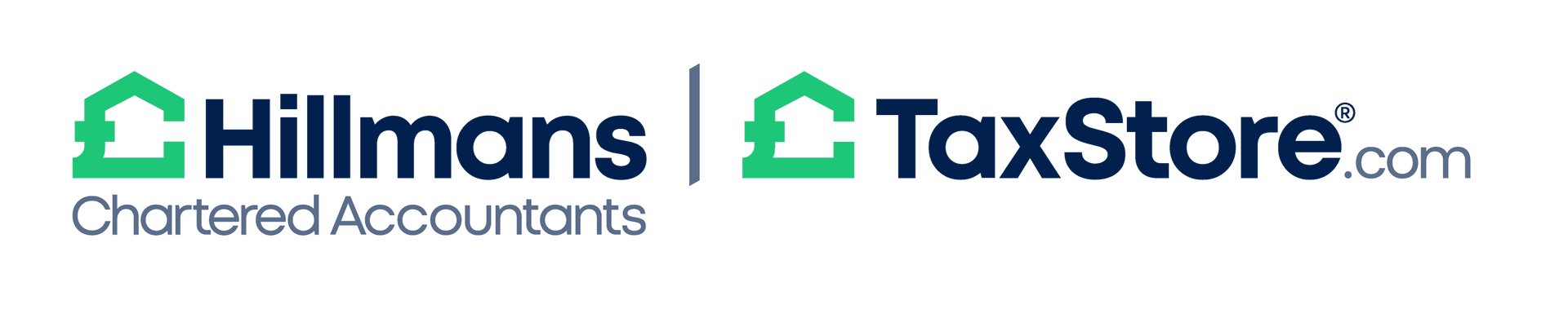 The TaxStore logo: a green icon of a house combined with a pound symbol, next to the company name in dark blue text.
