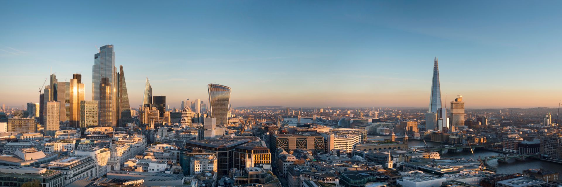 London skyline including the City of London and the Shard