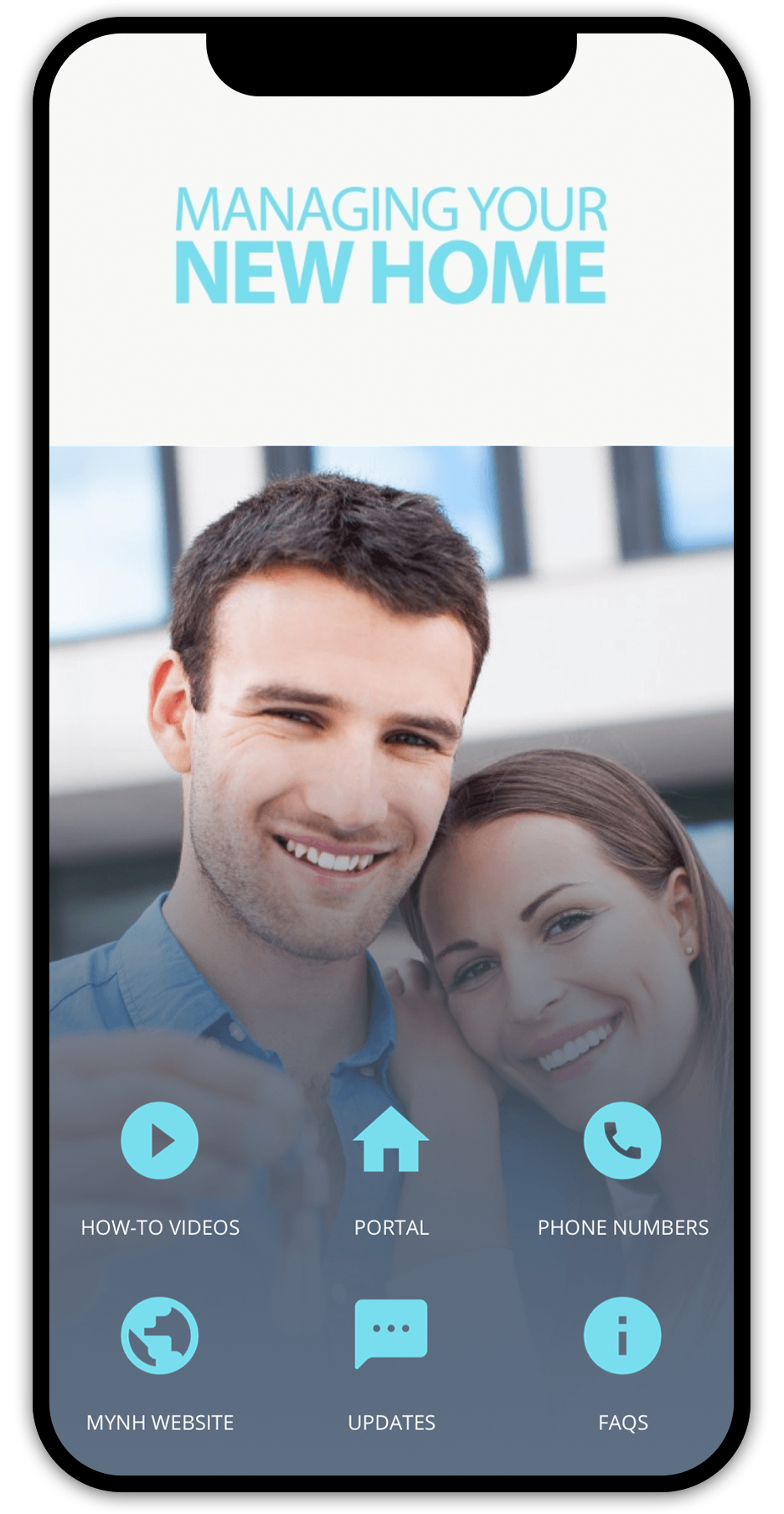 a man and a woman are standing next to each other on a cell phone .