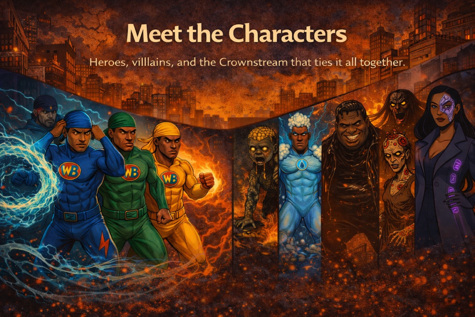 DemWavyBoyz heroes and villains united in the comic universe
