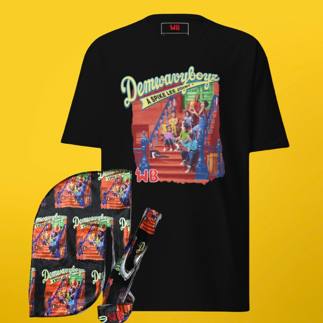DemWavyBoyz graphic tee featuring comic-style artwork and crown culture design
