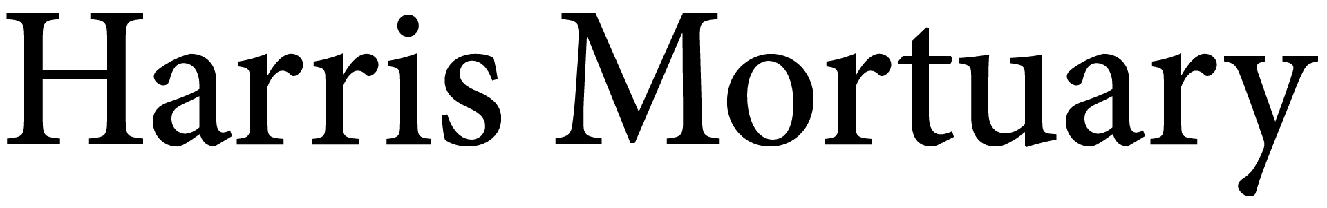 The text "Harris Mortuary" in a formal, black serif font.
