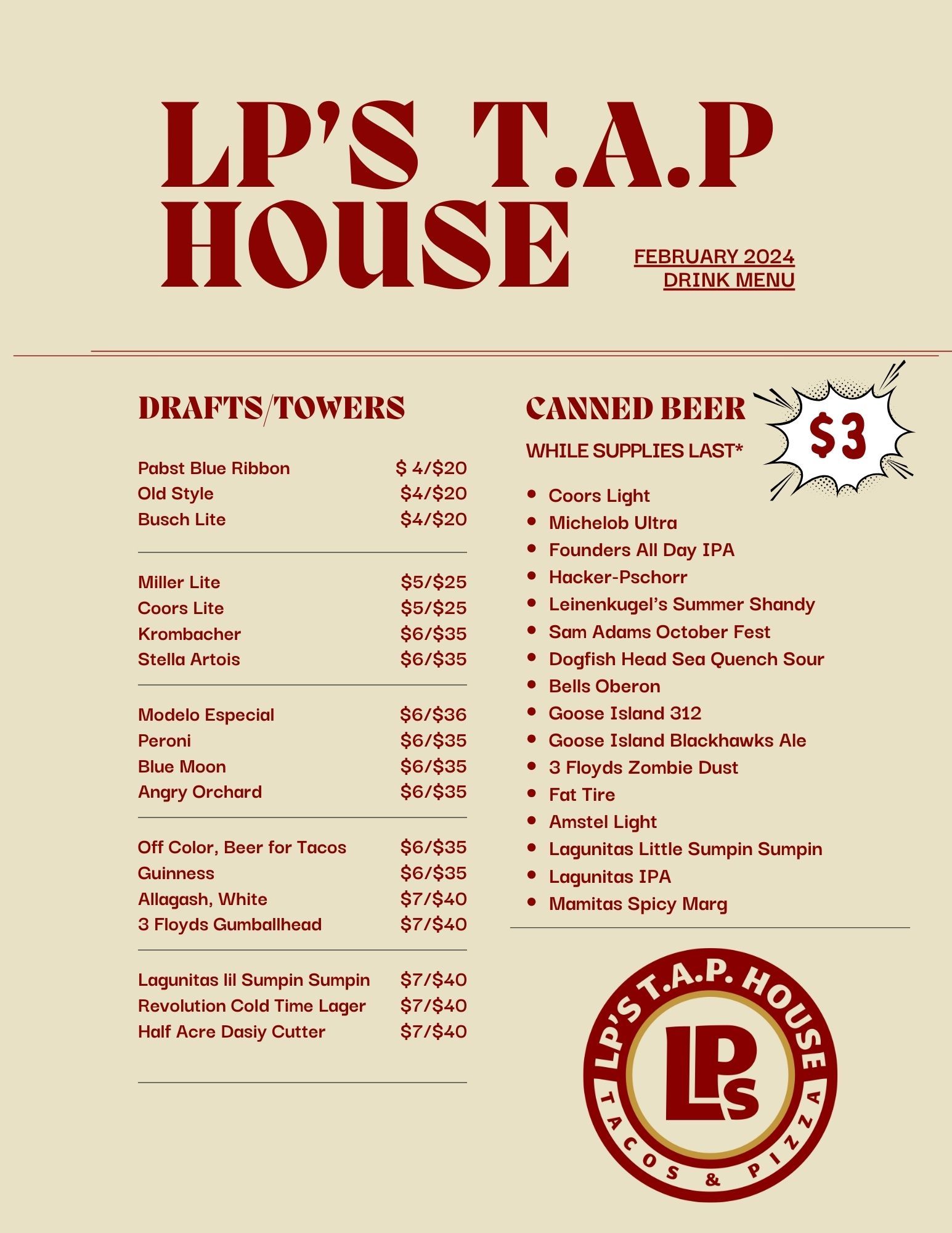 Drink Menu