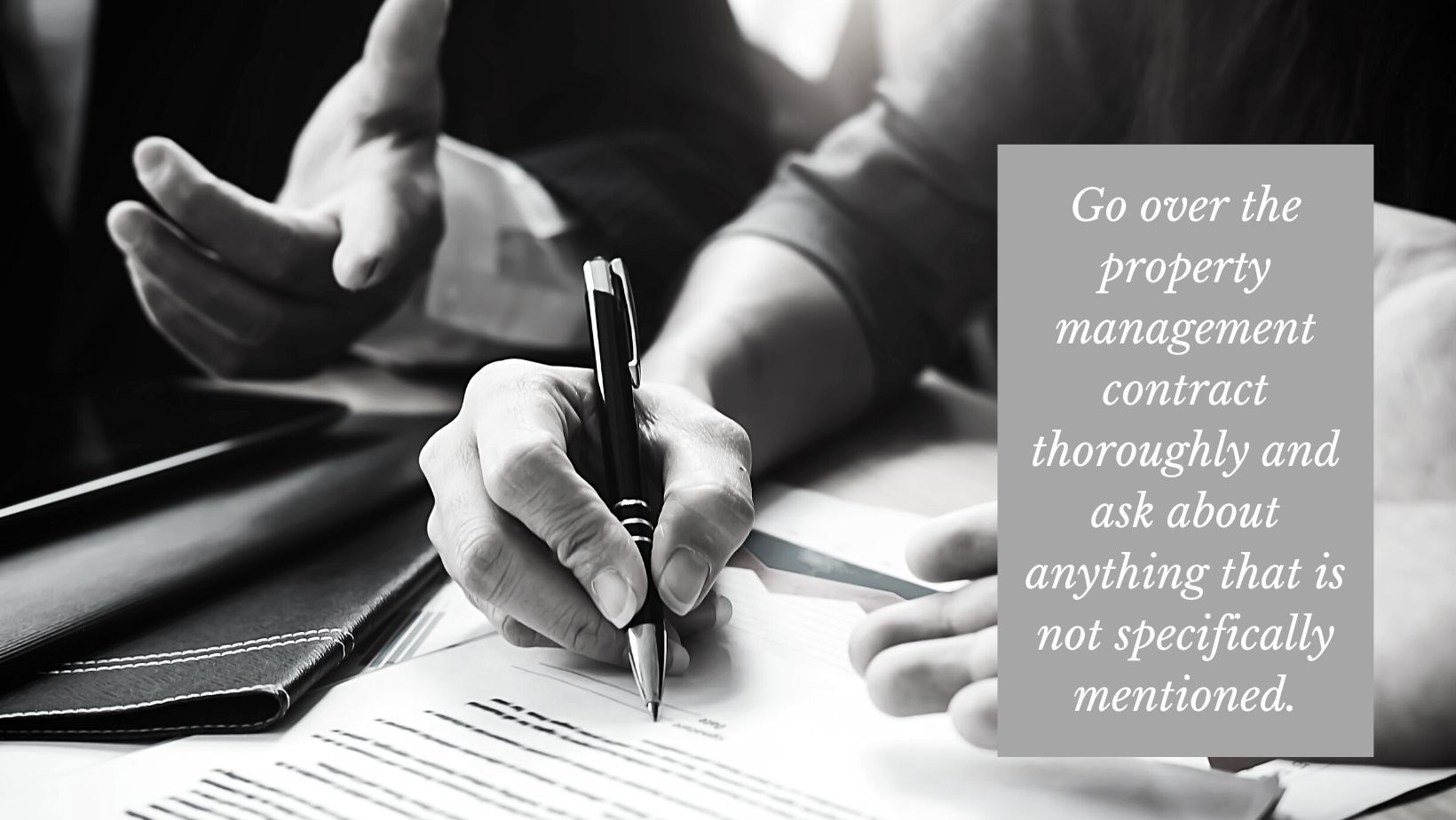 reviewing property management contract