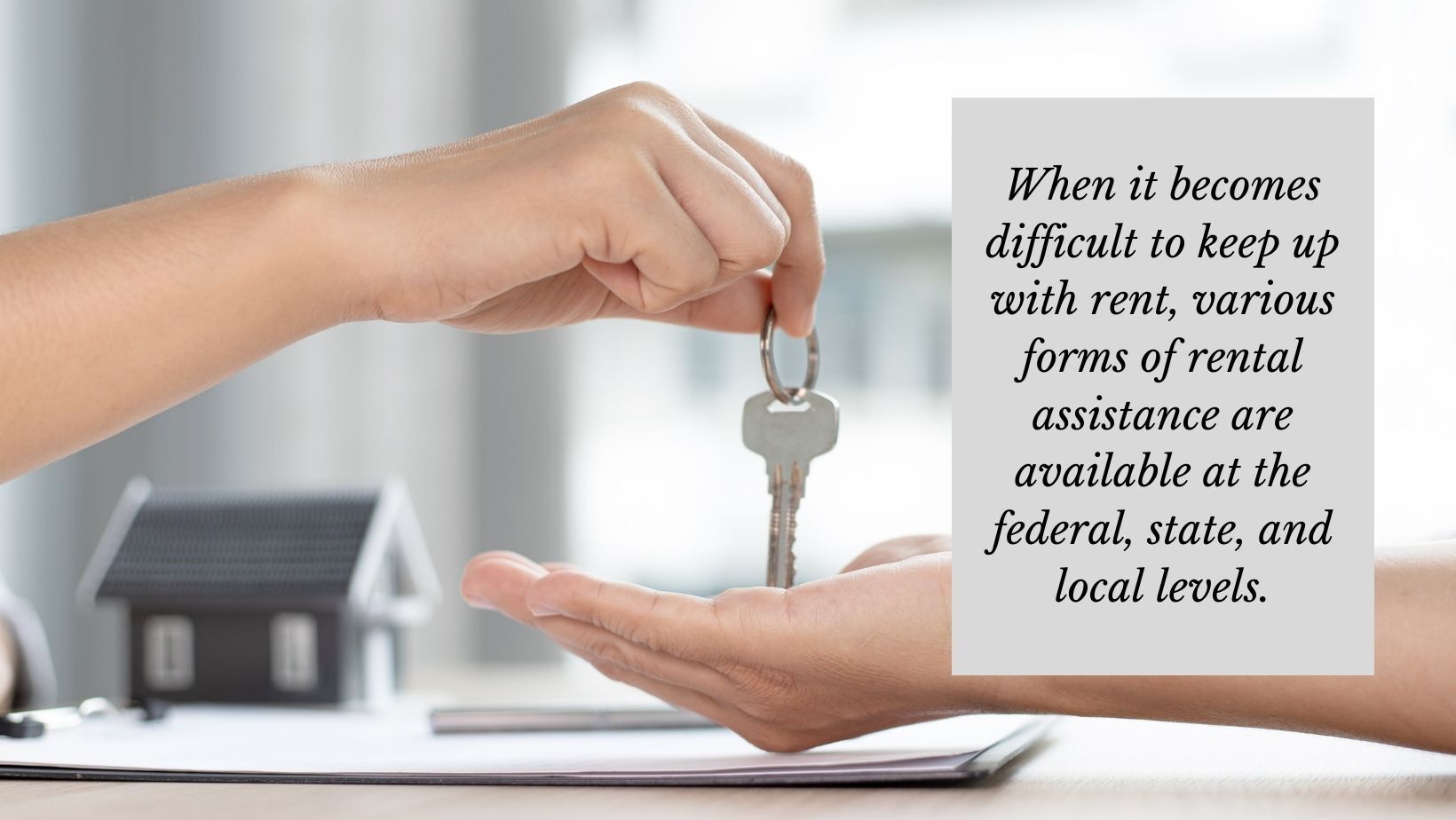 asking for rental assistance through several levels