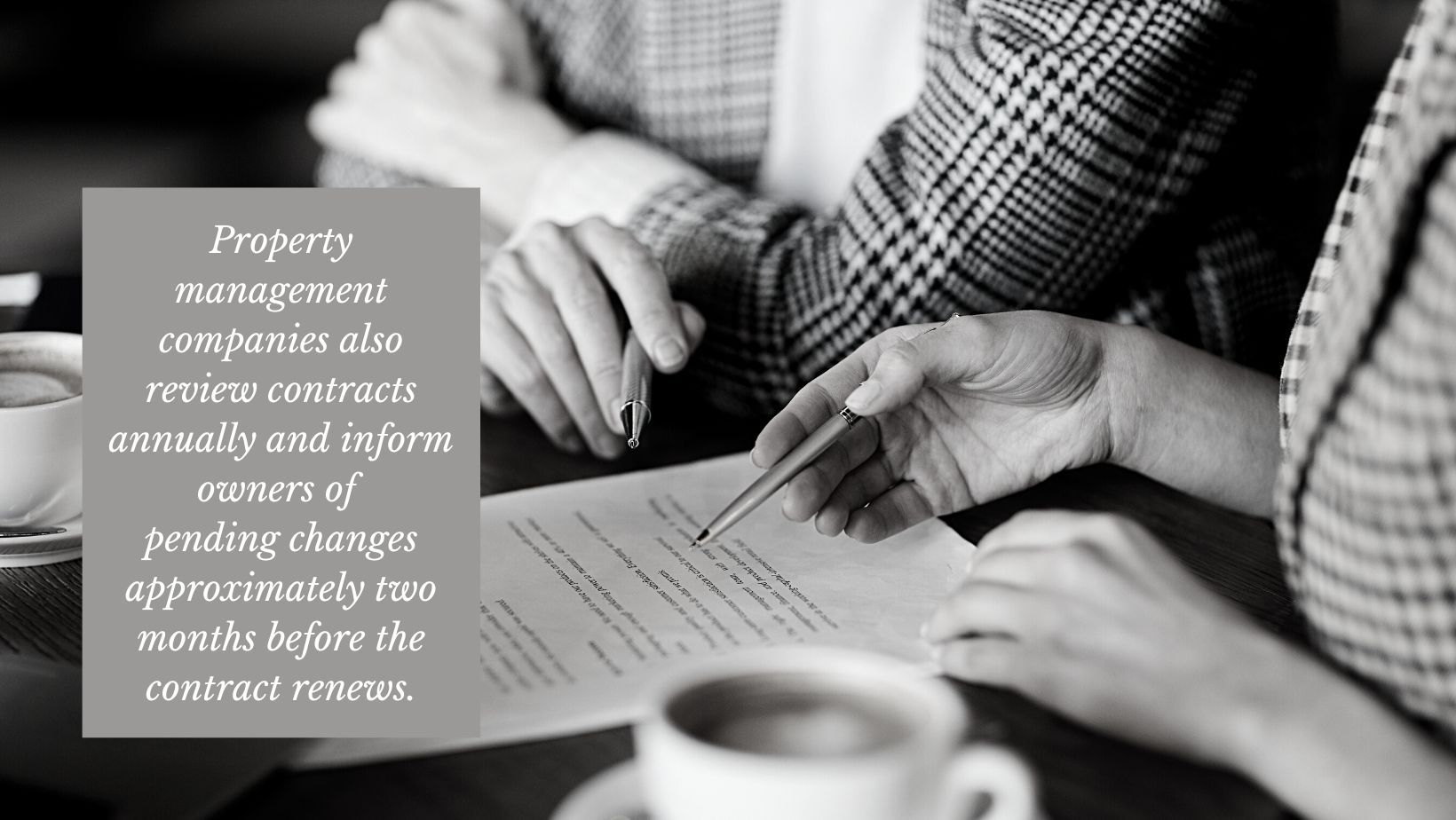 property management discussing changes in a contract