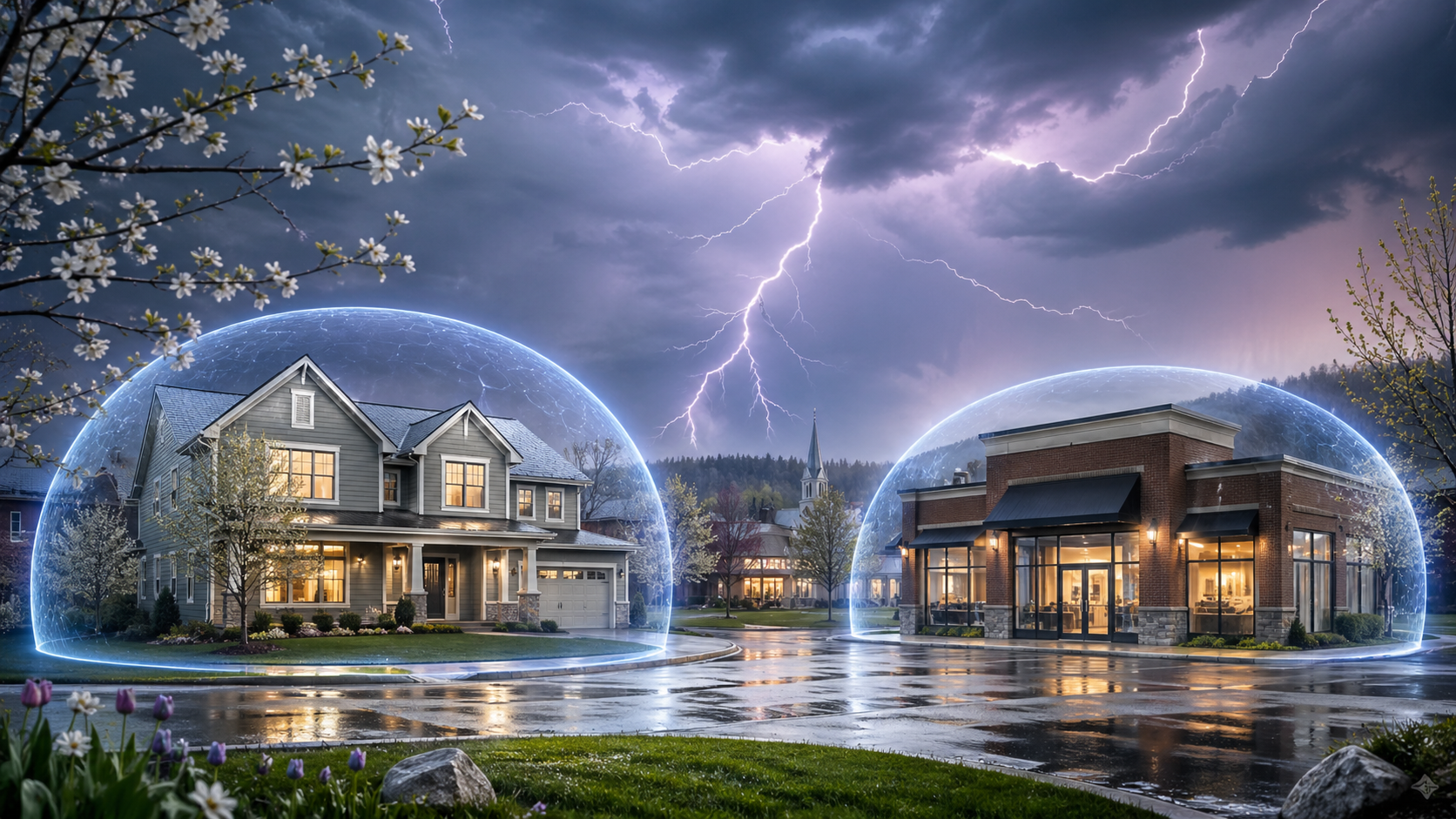 Protected home and shop during spring lightning