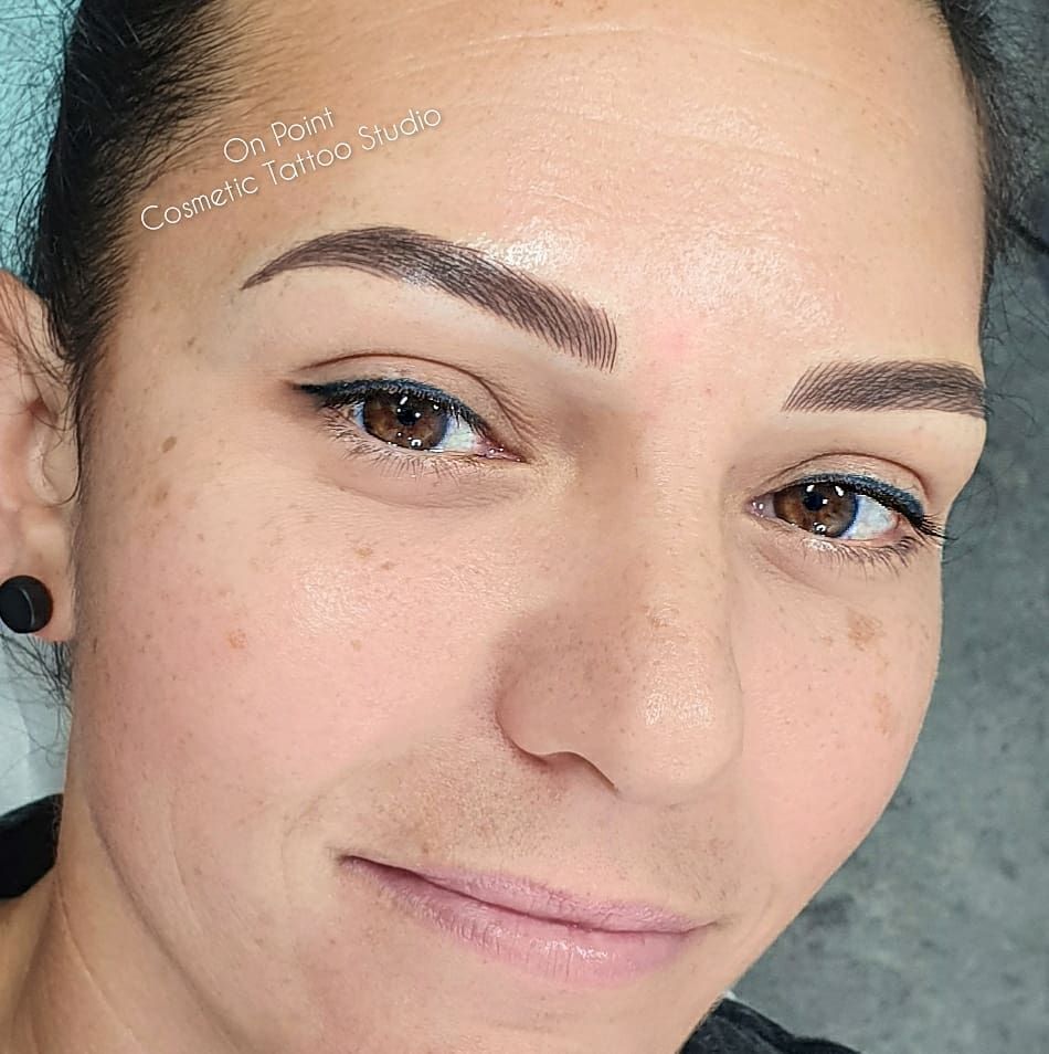 Woman With Tattooed Eyebrows and Eyeliner — On Point Cosmetic Tattoo Studio In Buderim, QLD