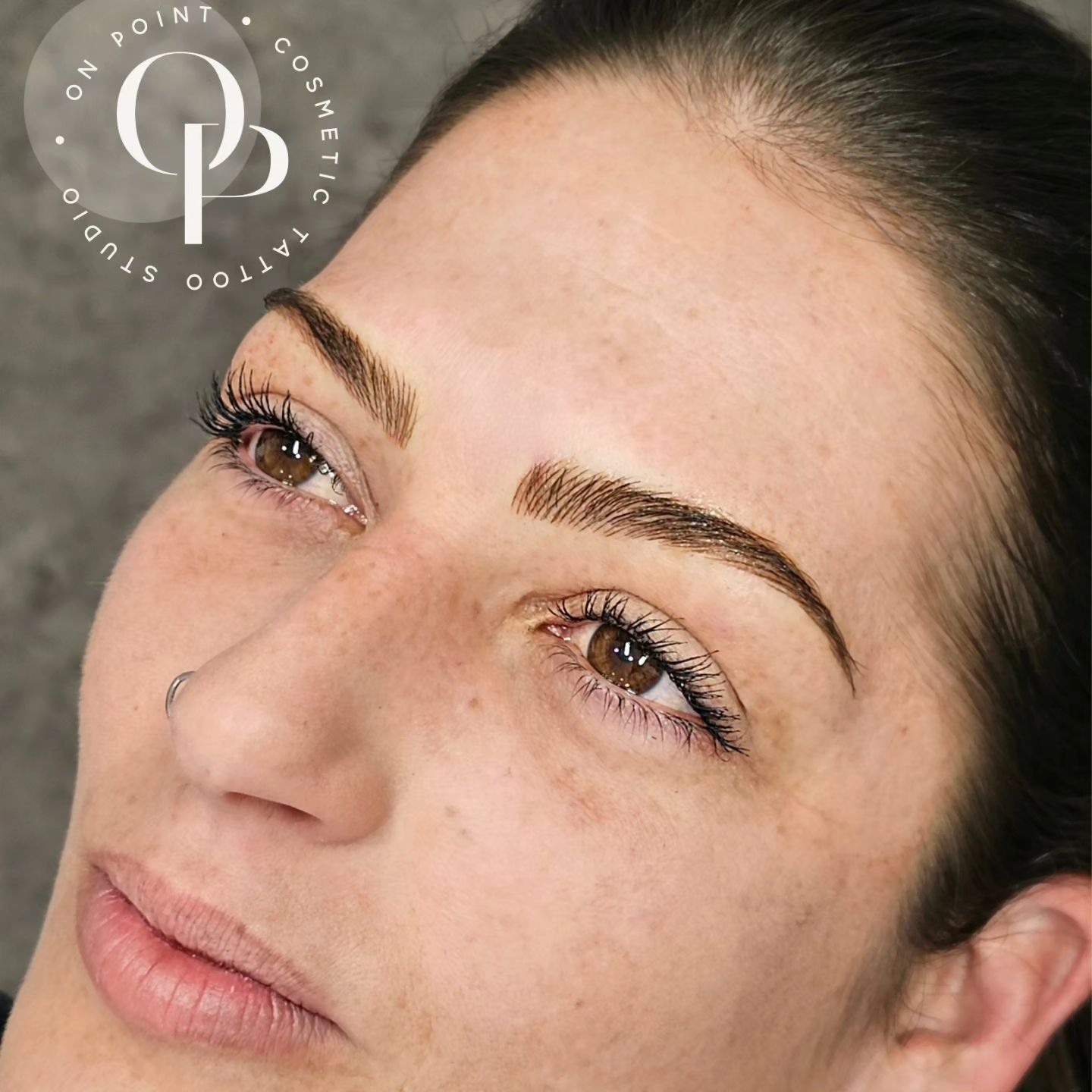 Woman With Professionally Tattooed Eyebrows — On Point Cosmetic Tattoo Studio In Buderim, QLD