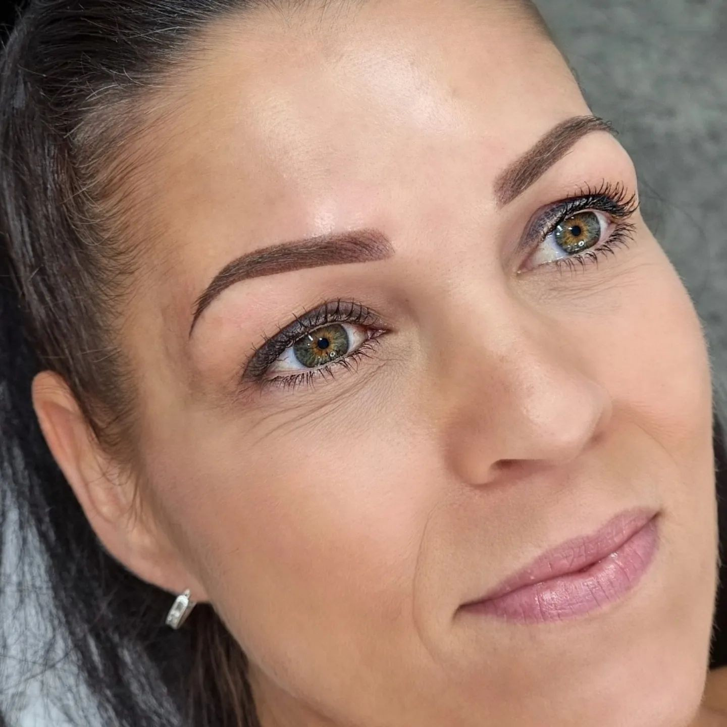 Woman With Microbladed Eyebrows, Nose Ring, and Lip Color — On Point Cosmetic Tattoo Studio In Buderim, QLD