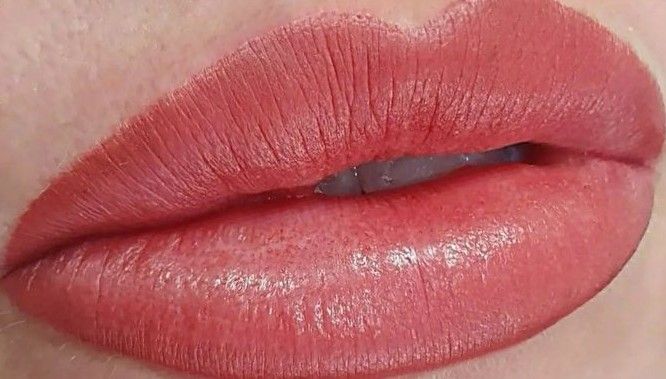 Close-up of Full, Pink Lips With Visible Lip Lines — On Point Cosmetic Tattoo Studio In Buderim, QLD