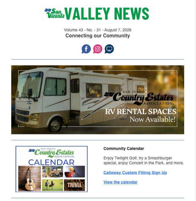 San Vicente Valley eNews Blog
