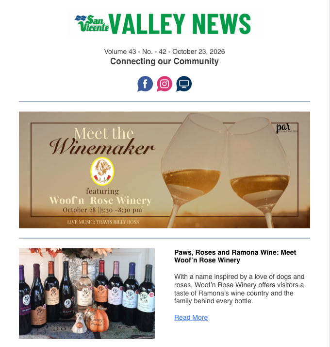 San Vicente Valley eNews Blog San Vicente Valley eNews Blog