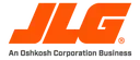 JLG logo in orange. Text reads "JLG" with "An Oshkosh Corporation Business" underneath.