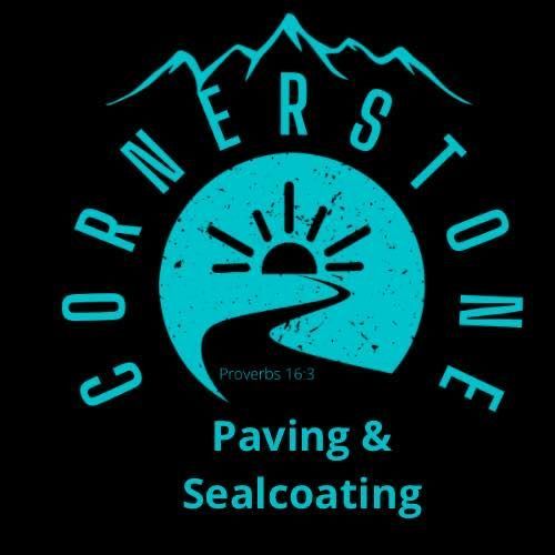 A logo for cornerstone paving and sealcoating