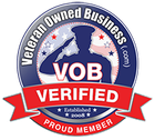 A logo for a veteran owned business that has been verified