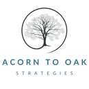 The Acorn to Oak Strategies logo, an oak tree with a circle around and Acorn to Oak Strategies text below | Acorn to Oak Strategies SEO Web Design
