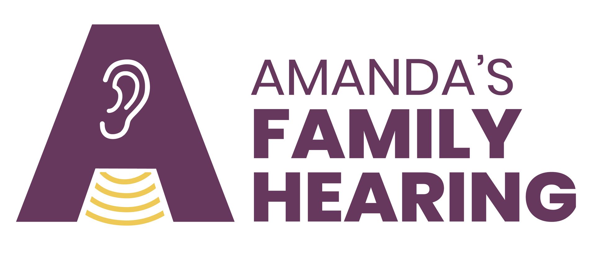 Logo of Amanda's Family Hearing. Purple