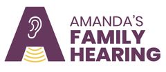 Logo of Amanda's Family Hearing. Purple