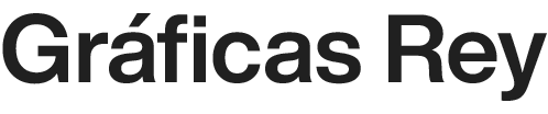 Un logo en blanco y negro para graficas rey