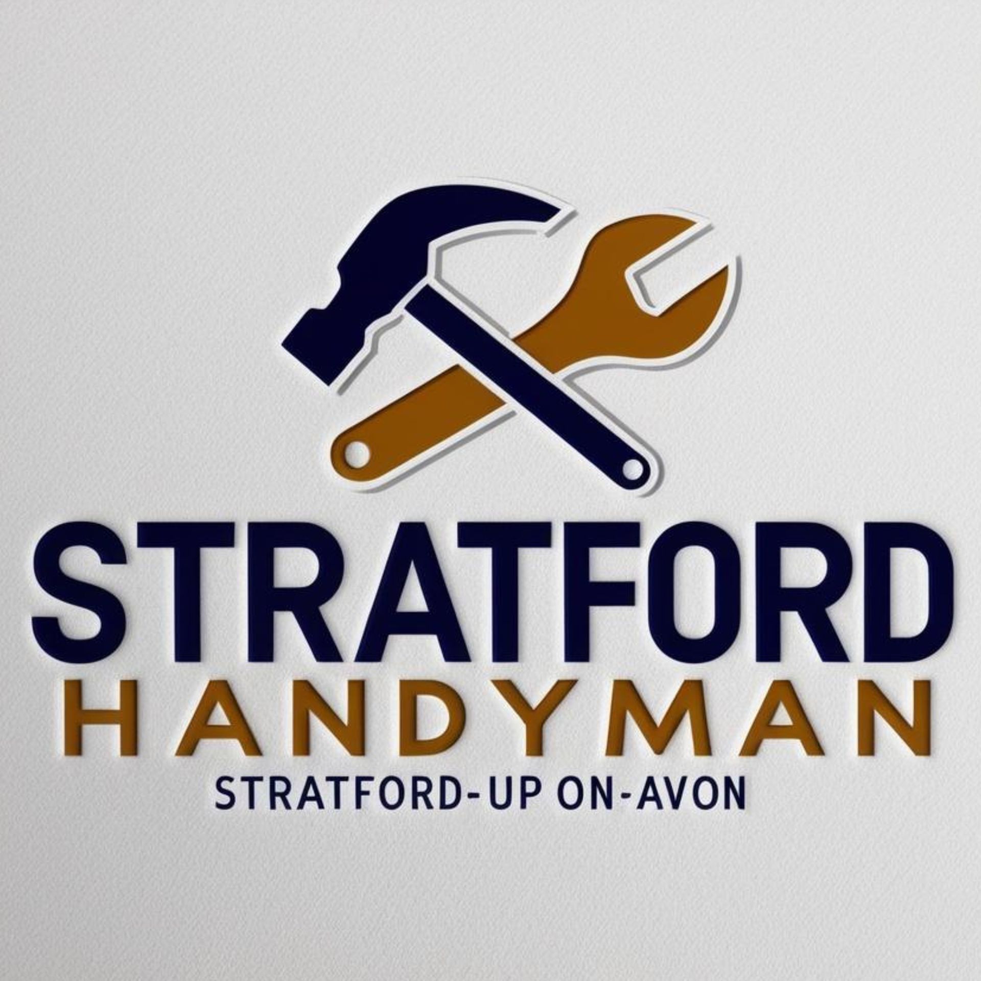 A logo for stratford handyman with a hammer and wrench