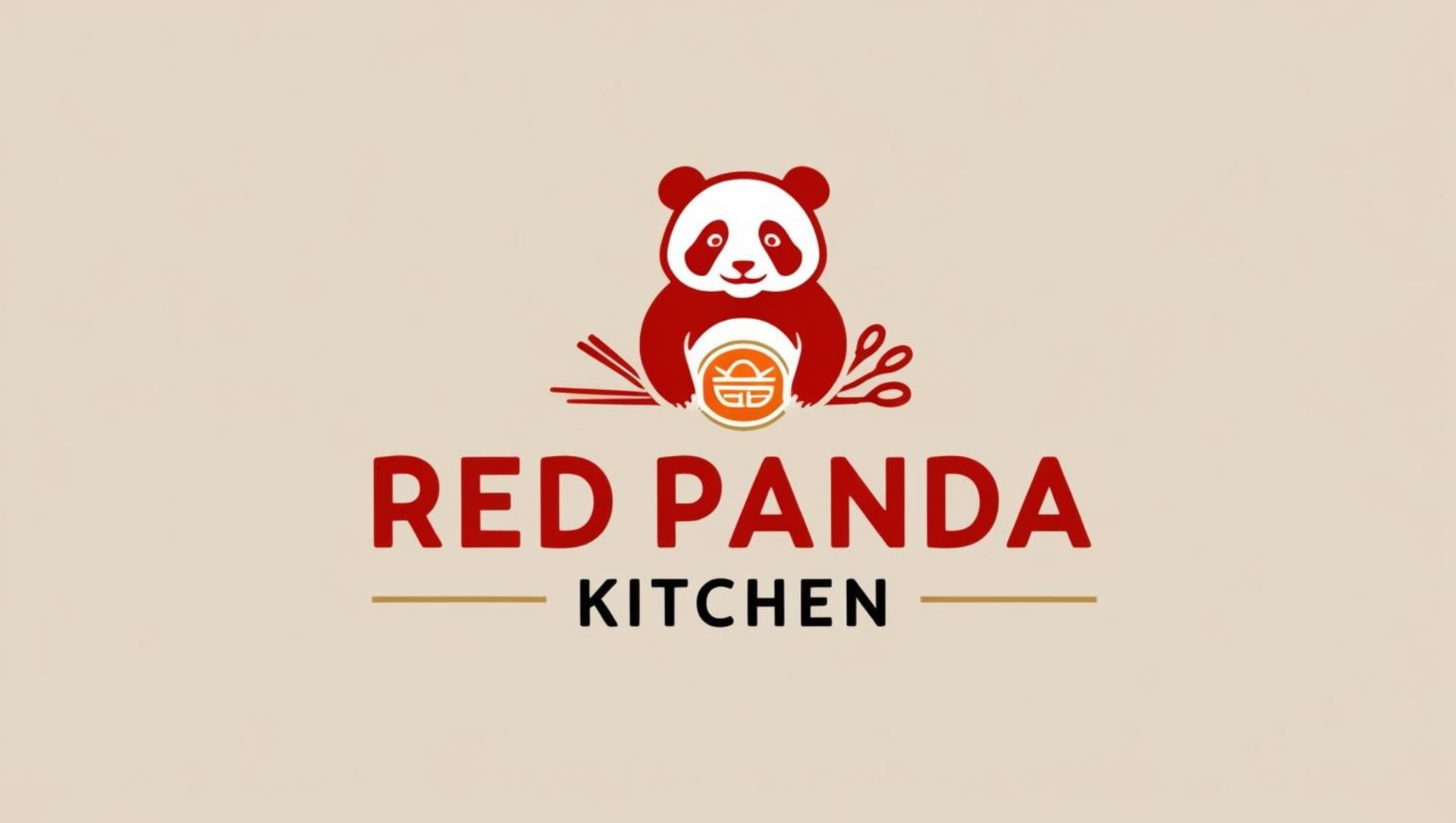 A red panda kitchen logo with a panda holding a bowl of food.